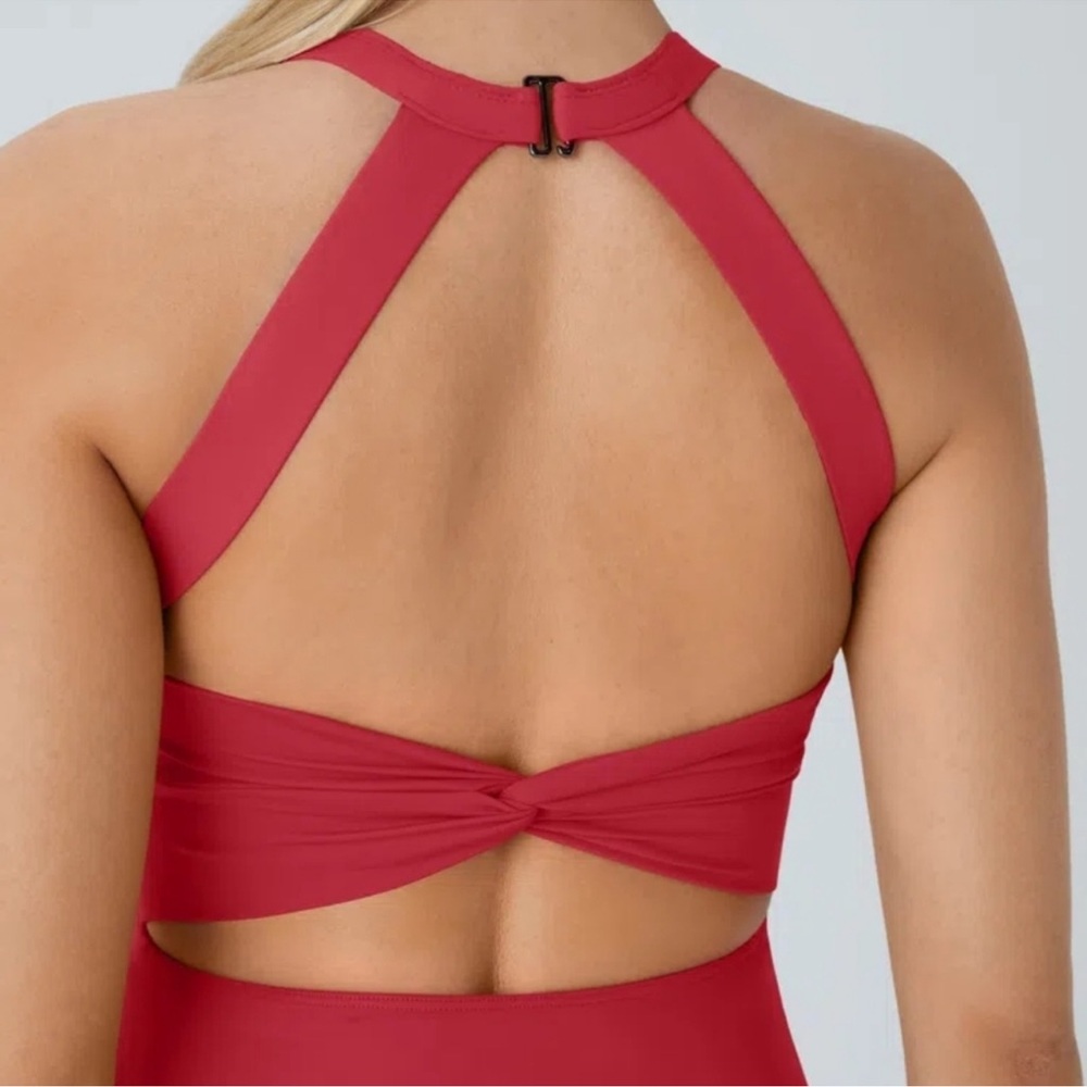 HALARA size Small Red Backless Twisted Active Dress - Picture 11 of 12